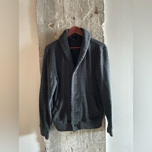 Men's Knit Charcoal Button-Up Cardigan